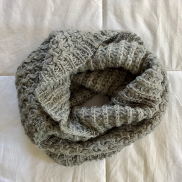 Grey Knit Circle Scarf - Picture 2 of 2